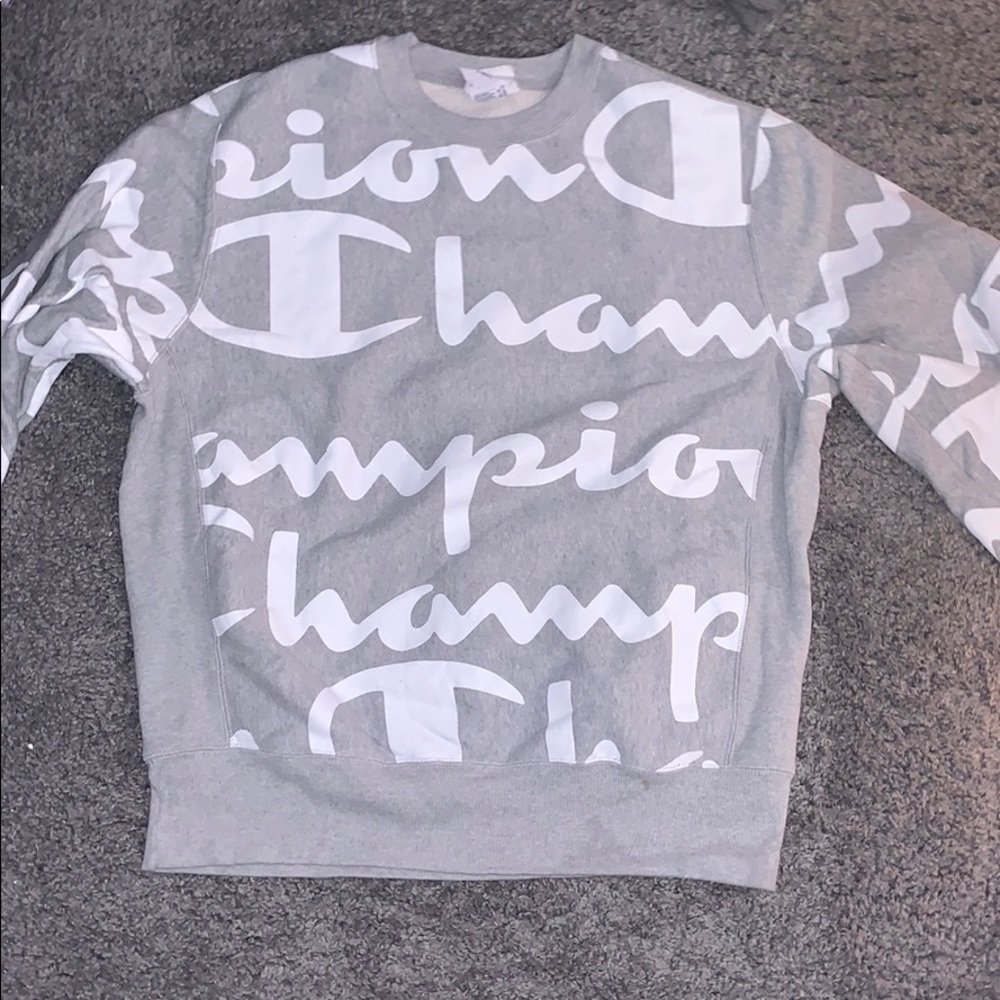 gray champion sweatshirt